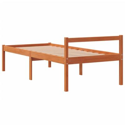 Seniorenbed massief grenenhout wasbruin 75x190 cm