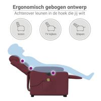 Sta-op-massagestoel elektrisch verstelbaar stof wijnrood - thumbnail