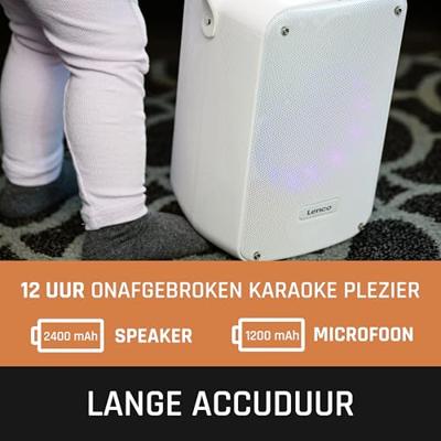 Lenco BTC-060WH draadloos karaokesysteem met microfoon en afstandsbediening