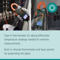 Extech Extech EX840A Stroomtang Digitaal IR-thermometer, LoZ CAT IV 600 V Weergave (counts): 6000 - thumbnail