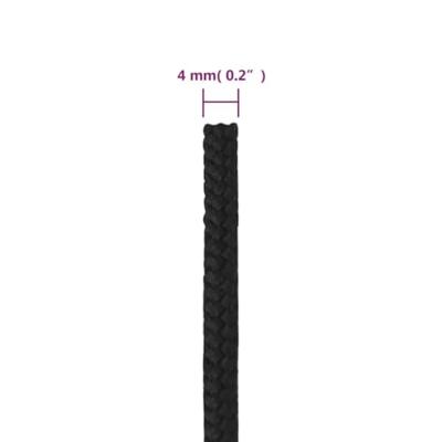 VidaXL Boottouw 4 mm 250 m polypropeen zwart