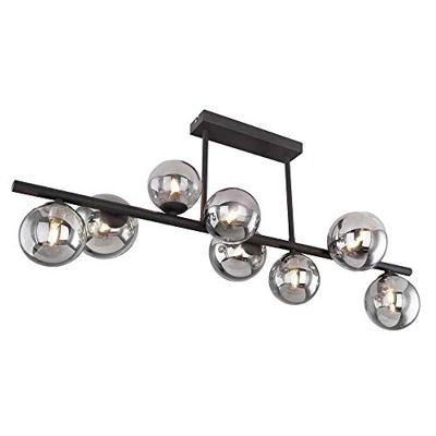 Globo Zwarte plafondlamp met smoke glasRiha - 56133-9D