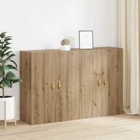Wandkast 2 pcs Artisan Eiken 69,5 x 34 x 90 cm Bewerkt hout - thumbnail