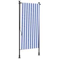 Rolgordijn voor buiten 100x270 cm stof en staal blauw en wit - thumbnail