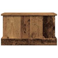 Opbergbox 30x50x28 cm bewerkt hout oud houtkleurig - thumbnail