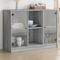 Dressoir 102x37x75,5 cm bewerkt hout grijs sonoma eikenkleurig - thumbnail