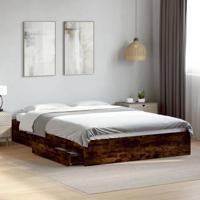 Bedframe met lades bewerkt hout gerookt eikenkleurig 160x200 cm - thumbnail