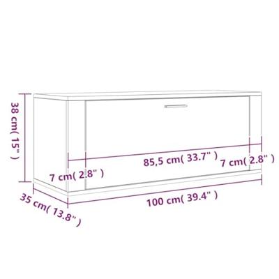 VidaXL Schoenenkast wandgemonteerd 100x35x38 cm bewerkt hout eiken