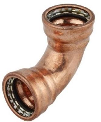 Kirchhoff Koperen bocht 90°, blank, 18 mm, 2 sockets, (S090) - 989471217