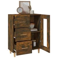 Dressoir 69,5x34x90 cm bewerkt hout gerookt eikenkleurig - thumbnail