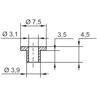 TRU COMPONENTS TC-V5358-203 Isolatieschijf 1 stuk(s) Buitendiameter: 7.5 mm, 3.9 mm Binnendiameter: 3.1 mm