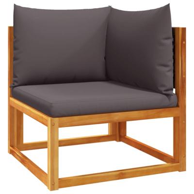 3-delige Loungeset met kussens massief acaciahout - thumbnail