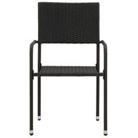 3-delige Tuinset poly rattan zwart - thumbnail