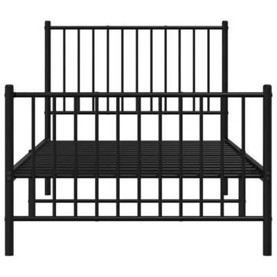 Bedframe met hoofd- en voeteneinde metaal zwart 90x200 cm