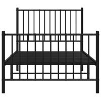 Bedframe met hoofd- en voeteneinde metaal zwart 90x200 cm - thumbnail