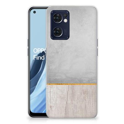 OPPO Reno 7 5G | Find X5 Lite | Bumper Hoesje | Wood Concrete OPPO Reno 7 5G | Find X5 Lite | Bumper Hoesje | Wood Concrete
