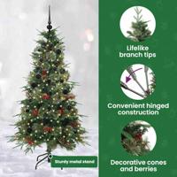 VidaXL Kunstmatige inklapbare kerstboom groen 150 cm pe en pvc - thumbnail