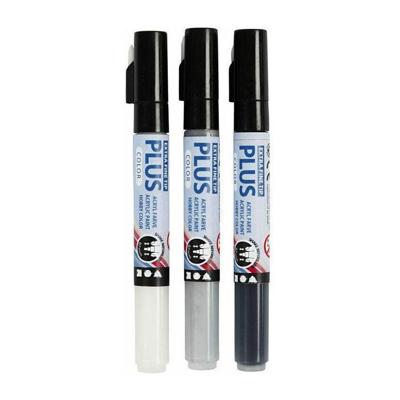 Creativ Company Plus color marker - zwart/off-white/rain grey, 3st.
