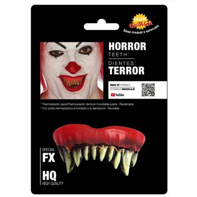 Monster tanden Halloween met kleefpasta