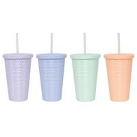 Svenska Living Drinkbeker diamond 500ml met rietje - thumbnail