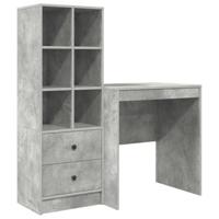 Bureau met lade 2 pcs Beton Grijs - thumbnail