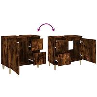 Badkamerkast 65x33x60 cm bewerkt hout gerookt eikenkleurig - thumbnail