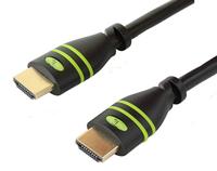Manhattan 323192 HDMI-kabel HDMI Aansluitkabel HDMI-A-stekker, HDMI-A-stekker 1.00 m Zwart Folie afscherming, Afscherming gevlochten - thumbnail