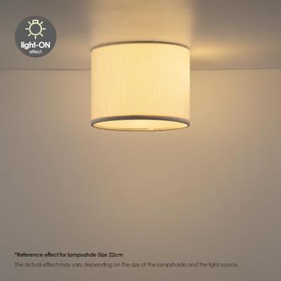 Corduroy Plafondlamp - Cilinder - Wit - Scandinavische stijl - ø22 x 17 cm - E27 Fitting - Geschikt voor Woonkamers en slaapkamers