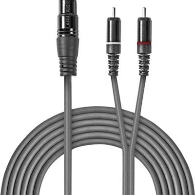 XLR-Audiokabel | XLR 3-pins female - 2x RCA male | 3,0 m | Grijs XLR-Audiokabel | XLR 3-pins female - 2x RCA male | 3,0 m | Grijs