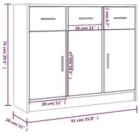 Dressoir 91x28x75 cm bewerkt hout zwart - thumbnail
