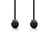 Nedis DIN-Audiokabel | DIN 5-Pins Male | DIN 5-Pins Male | Vernikkeld | 3.00 m | Rond | PVC | Zwart | Label - CAGL20000BK30 - thumbnail