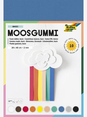 Schuim, 10 vellen 29 x 40 cm EVA BASIC FOLIA meerkleurig