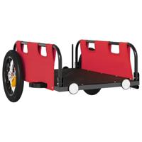 VidaXL Fietstrailer oxford stof en ijzer rood - thumbnail