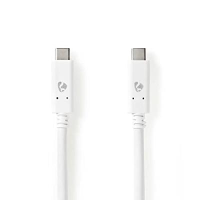 Nedis USB-C naar USB-C kabel met E-Marker chip - USB3.2 (tot 10 Gbit/s) - PD tot 20V/5A - video tot 4K 60Hz / wit - 1 meter