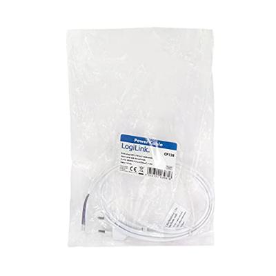 LogiLink Stroom Aansluitkabel [1x Euro-stekker - 1x Open kabeleinde] 1.50 m Wit