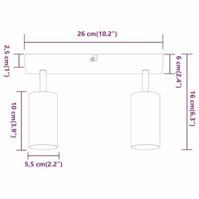 VidaXL Plafondspot met schijnwerpers nikkel 26 x 6 x 16 cm metaal