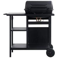 Gasbarbecue met 3-laags zijtafel zwart - thumbnail