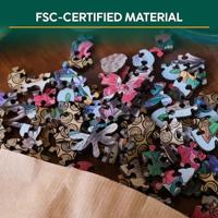 Houten puzzel - Vorm - 150 stukjes - Bloemenuil - thumbnail