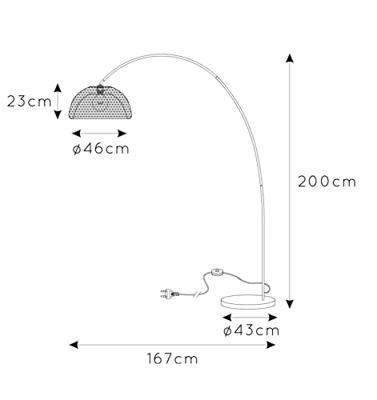 Lucide MESH - Vloerlamp - 1xE27 - Zwart
