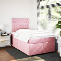 Boxspring met matras fluweel roze 120x200 cm - thumbnail