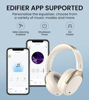 Edifier WH950NB Hybrid Active Noise Cancelling hoofdtelefoon - LDAC Codec met Hi-Res Audio en aangepaste EQ via App na 55 uur speeltijd met opvouwbare draadloze over-ear Bluetooth hoofdtelefoon, Ivoor - thumbnail