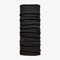 Buff Merino Lightweight Nekwarmer Kinderen Solid Black One Size - thumbnail