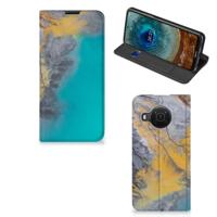 Nokia X20 | X10 | Standcase | Marble Blue Gold - thumbnail