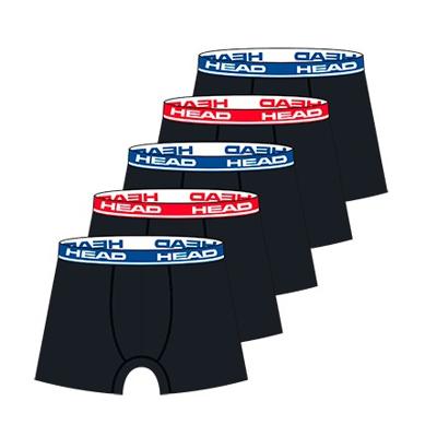 HEAD boxershorts 5-pack zwart - rood/blauw