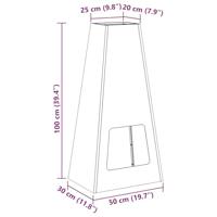 Vuurkorf Zwart 50 x 35 x 100 cm Koudgewalst staal - thumbnail