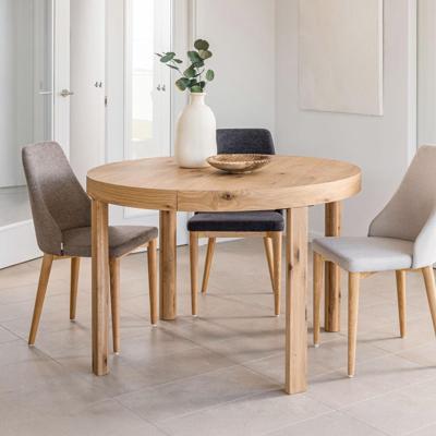 Kave Home Uitschuifbare Ronde Eettafel 'Colleen' Eiken, 120-170 x 120cm