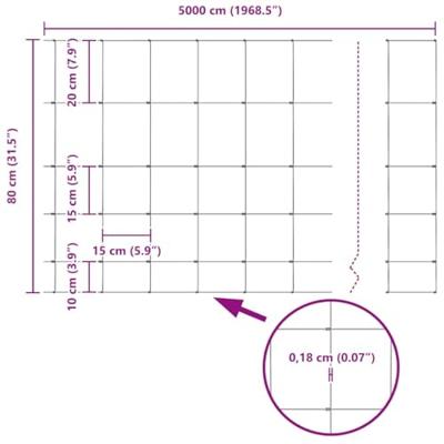 Weidehekwerk Zilver 50 x 0.8 m Gegalvaniseerd staal