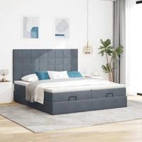 Ottoman bed met matrassen en LED's 180x200cm fluweel - thumbnail