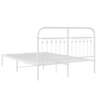Bedframe met hoofdbord metaal wit 140x190 cm - thumbnail