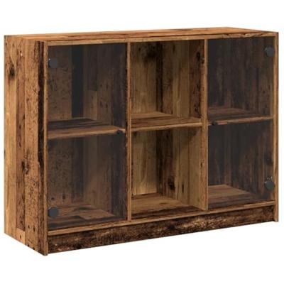 Dressoir 102x37x75,5 cm bewerkt hout oud houtkleurig